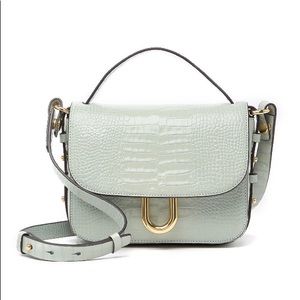JCrew Harper Croc-embossed Leather Crossbody Bag